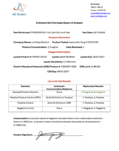 Endotoxin Gel Clot Assay Report_Ipamorelin_5mg_116757US_2-13-25_Limitless